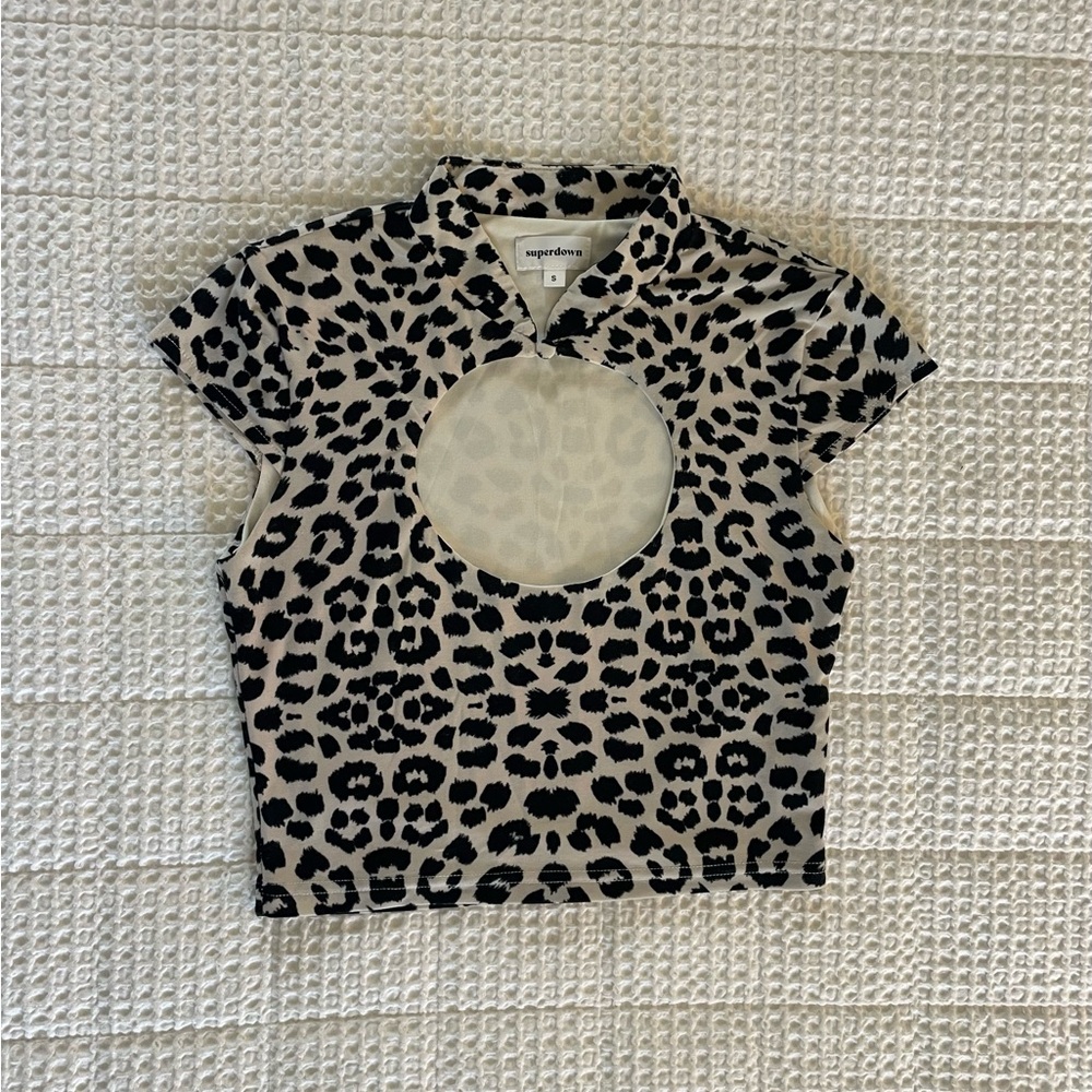 Superdown Leopard Marni Crop Top